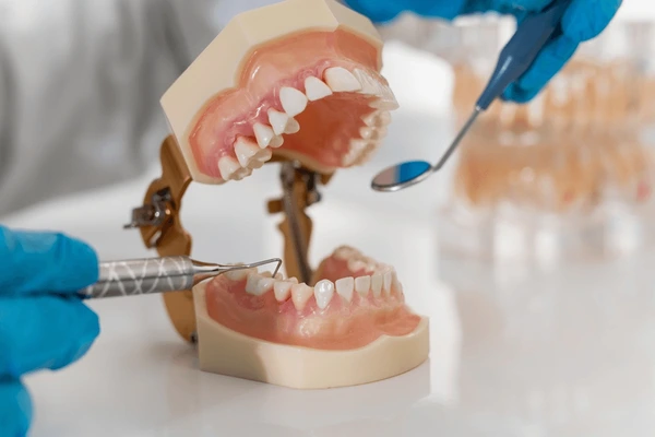 Dental crowns restoring a damaged tooth at a dentist in Lubbock, TX for a healthy and confident smile